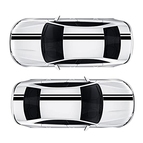 Sunjika 3Pcs Vinyl Car Side Sticker Long Stripe Graphic Auto Hood Tailgate Body Racing Sports Decals Universal Car Truck Diy Decal Stripe Vinyl Stickers Decoration (Black) #TOP1