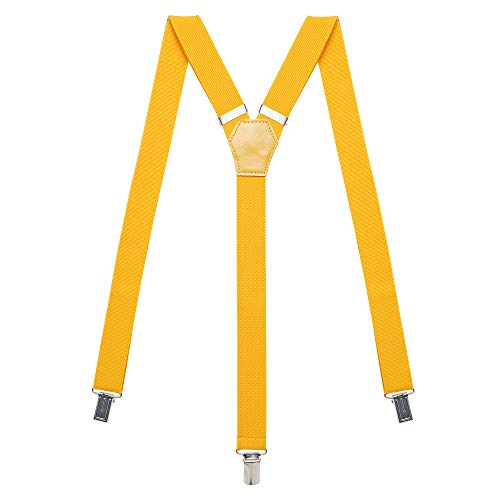 Action Ward Womens Suspenders Y Back Style 1 Width - Comfortably Adjustable Elastic Straps and Metal Clips (Honey)