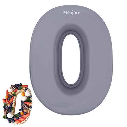 Molde de silicona para tartas con números 0, molde para hornear tartas de 25 cm Cover