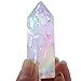mookaitedecor Healing Crystal Wands 6 Faceted Single Point Reiki Chakra Meditation Home Decor,Angel Aura Quartz Titanium Coated