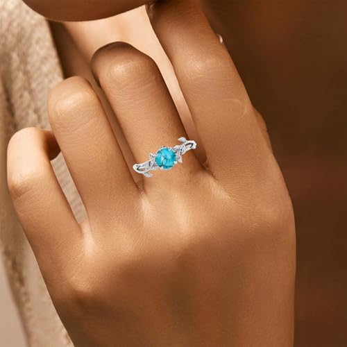 1 Carat Round Cut Gemstone Wedding Bands With Leaves for Women 10K 14K 18K Gold Engagement Rings Elegant Bridal Gifts for Birthday Anniversary Christmas4