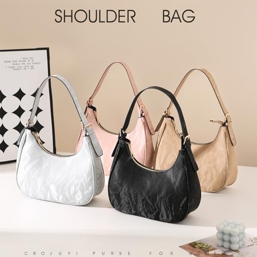 Image of CROJUYI Small Crescent Shoulder Bags Purses for Women Retro Classic Clutch Hobo Tote Purse and Handbag Cute Crossbody Bags