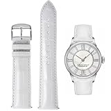 FOUUA Correa de reloj Correa de cuero genuino Correa de reloj Correa de pulsera de repuesto en relieve de cocodrilo Oro Plata 12 13 14 15 16 17 18 19 20 21 22 24 mm