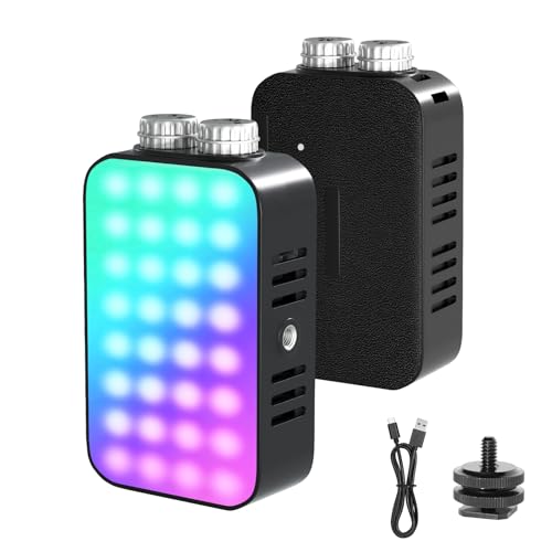 EMART RGB LED Camera Light, 2600mAh Portable Video Light 13 Lighting Effects 360° Full Color, Rechargeable Small Light Panel, 2500K-7000K for Selfie, Content Creator, Photography