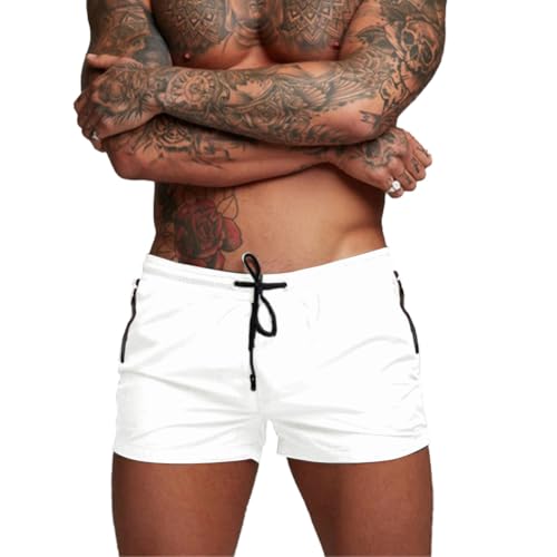 Donason Badehose Herren Schnelltrocknend Badeshorts für Herren Sporthose Laufshorts Männer Sport Kurze Hose Schwimmhose mit Mesh-Futter und Reißverschluss Taschen