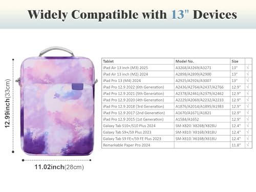 Image of TiMOVO 13 Inch Tablet Sleeve with Shoulder Strap, Purple