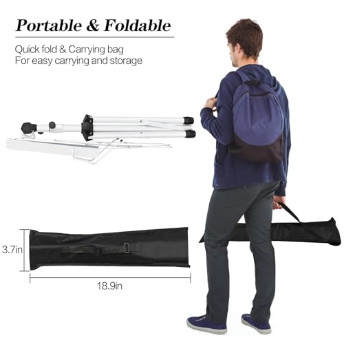 image for DkOvn 1 Pack Music Stand, 2 in 1 Dual-Use Folding Sheet Music Stand, L