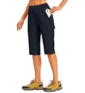 TBMPOY Womens 15" Long Hiking Shorts Below Knee Length Cargo Capri Bermuda Water Resistant Lightw...