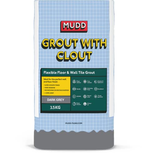 Mudd Grout With Clout Floor And Wall Tile Grout 3.5Kg - (Dark Grey)