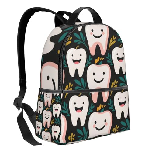 Funny Teeth Dental Art Daypack Backpack Polyester Anti-Theft Multipurpose Bookbag Big Capacity Travel Hiking & Camping Rucksack With Smooth Zippers2