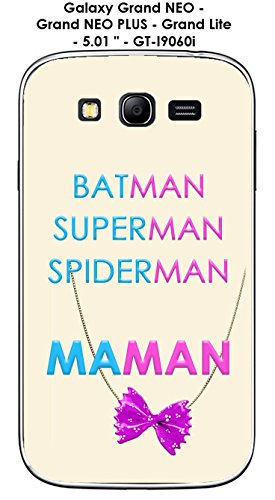 Onozo Coque Samsung Galaxy Grand Neo - Grand Neo Plus - Grand Lite - 5.01' - GT-I9060i Design Maman vs Batman Collier de nouille