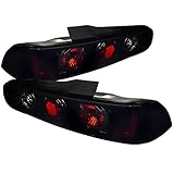 Carpartsinnovate Fits 94-01 Integra 2/3Dr Glossy Black Smoke Tail Lights Tinted Brake Lamps