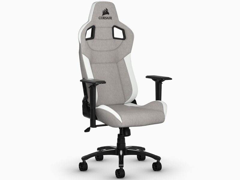 Corsair T3 Rush - Silla Tejido Poliéster de Videojuegos (Exterior de Tela Suave Transpirable, Almohada Cervical Ajustable,...