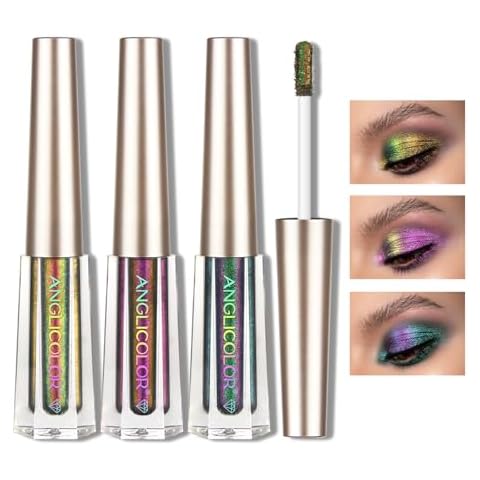 Anglicolor 3PCS Metallic Liquid Eyeshadow,Holographic Eyeshadow,Liquid Chameleon Eyeshadow,Multichrome Eyeshadows,Long Lasting,Multi-Dimensional Eye Looks (3PCS) Cover