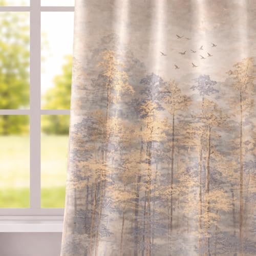 Image of STITCHNEST 'Florea Series' Premium Satin Room Darkening Curtains 7 Feet Long Set of 1 | Door Curtain 7 x 4 Feet | Blocks 70-80% Light | Ideal for Bedroom, Living Room & Home Decor