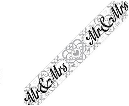 9ft Banner Mr & Mrs Metallic, Silver, 9ft x 13cm