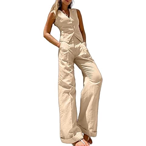 Vaceky Women's Linen Blazer Set Cover