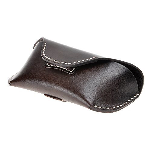 Unisex Semi Hard Genuine Leather Eyeglass Case With Belt Loop For Prescription Eyeglasses & Standard Sized Sunglasses, Coffee #TOP2