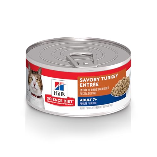 Hill's Science Diet Mature Adult Active Longevity Gourmet Turkey Entree Minced Cat Food - 5.5-Ounce Can (Pack of 24)