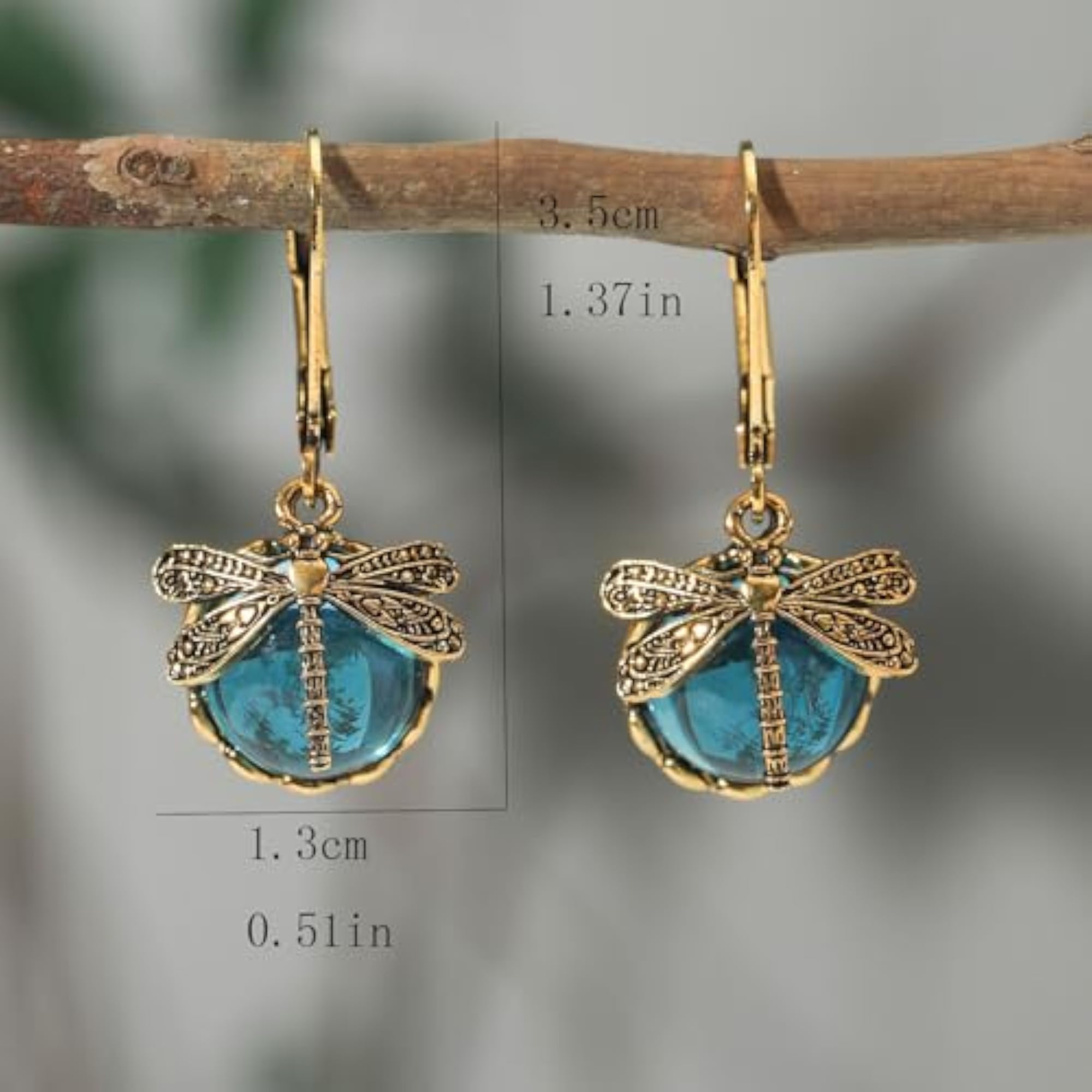 Vintage Rhinestone Crystal Dangle Dragonfly Earrings
