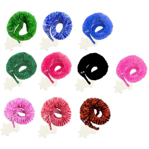BZKSER Juguetes De Gusanos Mágicos - 10 pcs Oruga Mágica,Juguetes De Gusanos Difusos,Juguete De Gusano Magic Wiggly Twisty,Aplicable A Favores De Fiesta De Carnaval,Juguetes para Niños Y Gatos