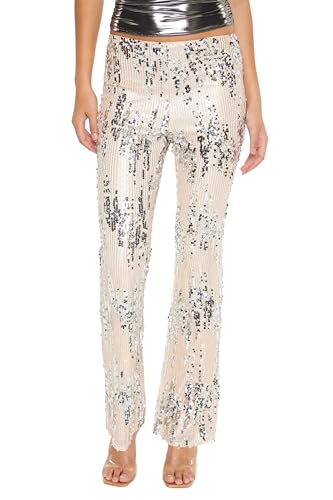 Forever 21 womens Abstract Sequin Flare Pants2