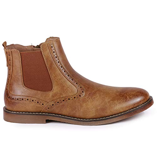 Metrocharm Mc139 Men's Formal Dress Casual Ankle Chelsea Boot (12, Tan) #TOP1