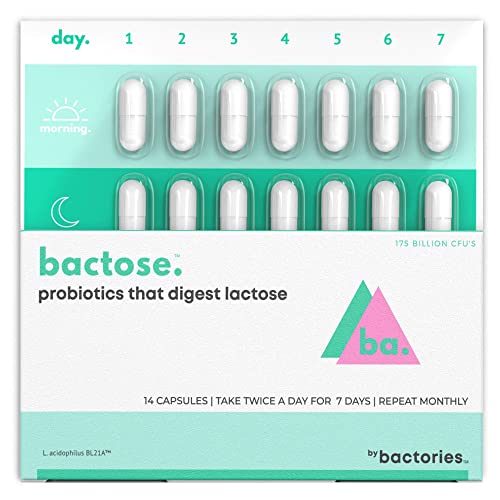 Probiotic Lactose Pills For Long Term Relief - Enjoy Dairy Again - Lactose Intolerance Supplement - Produce Lactase Enzymes in The Gut - Naturally Break Down Lactose (Take for 7 Days - Repeat Monthly)