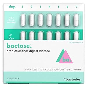 BACTOSE Lactose Intolerance Supplement – Probiotic for Long Term Relief – Produces Lactase Enzymes in The Gut – Works 24…