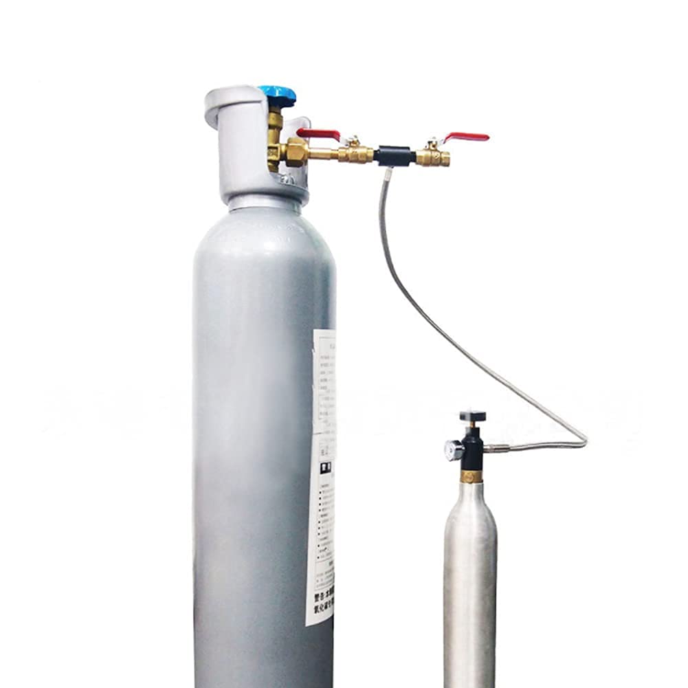 CGA-320 CO2 Tank Refill Adapter With Hose - Bottle Connector Tool For Soda Makers & Paintball (24 Inch Hose)