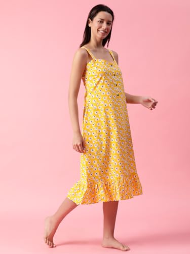 Image of Women Printed Cotton Nighty Nightdress Maxi S /M /L /XL /2XL.