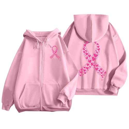 Sweat à capuche zippé femme pour l'hiver : confort Octobre Rose