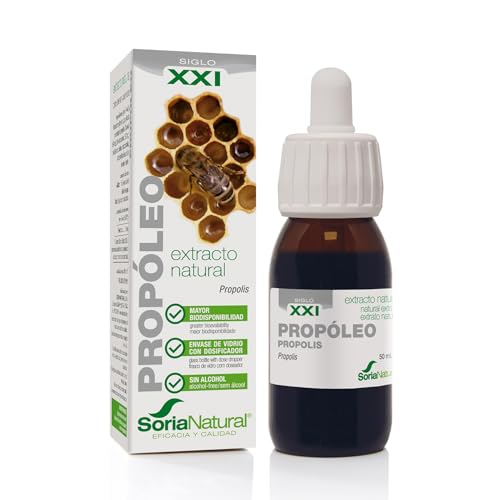 Soria Natural Própoleo Extracto Puro 100% Natural - Complemento Alimenticio con Propolis - Aumenta las Defensas y Regula Sistema Inmunológico, Antiséptico y Antiinflamatorio - Bote con 50ml