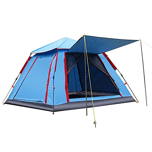 Tente de camping pour pique-nique familial bleu ciel avec auvent automatique 4 places