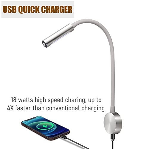 Acegoo Rv Led Reading Light 12V Flexible Gooseneck Wall Lamp For Rv Boat Camper Van Bedside Or Seat Reading, Inbuilt Usb Charger & Red Night Light Dc12-24V Hard-Wired #TOP3