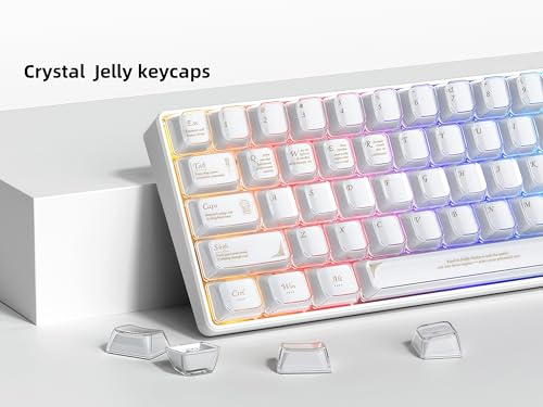 Image of dagaladoo Clear keycaps,Transparent Keyboard keycaps,Jelly Key caps Set,Shine Through keycap,Cherry Profile Keyboard caps for Mx Switches Mechanical Keyboard(White Jelly)