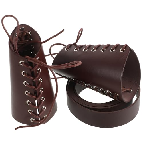 Ceinture médiévale cuir Healvian et brassards pour cosplay renaissance