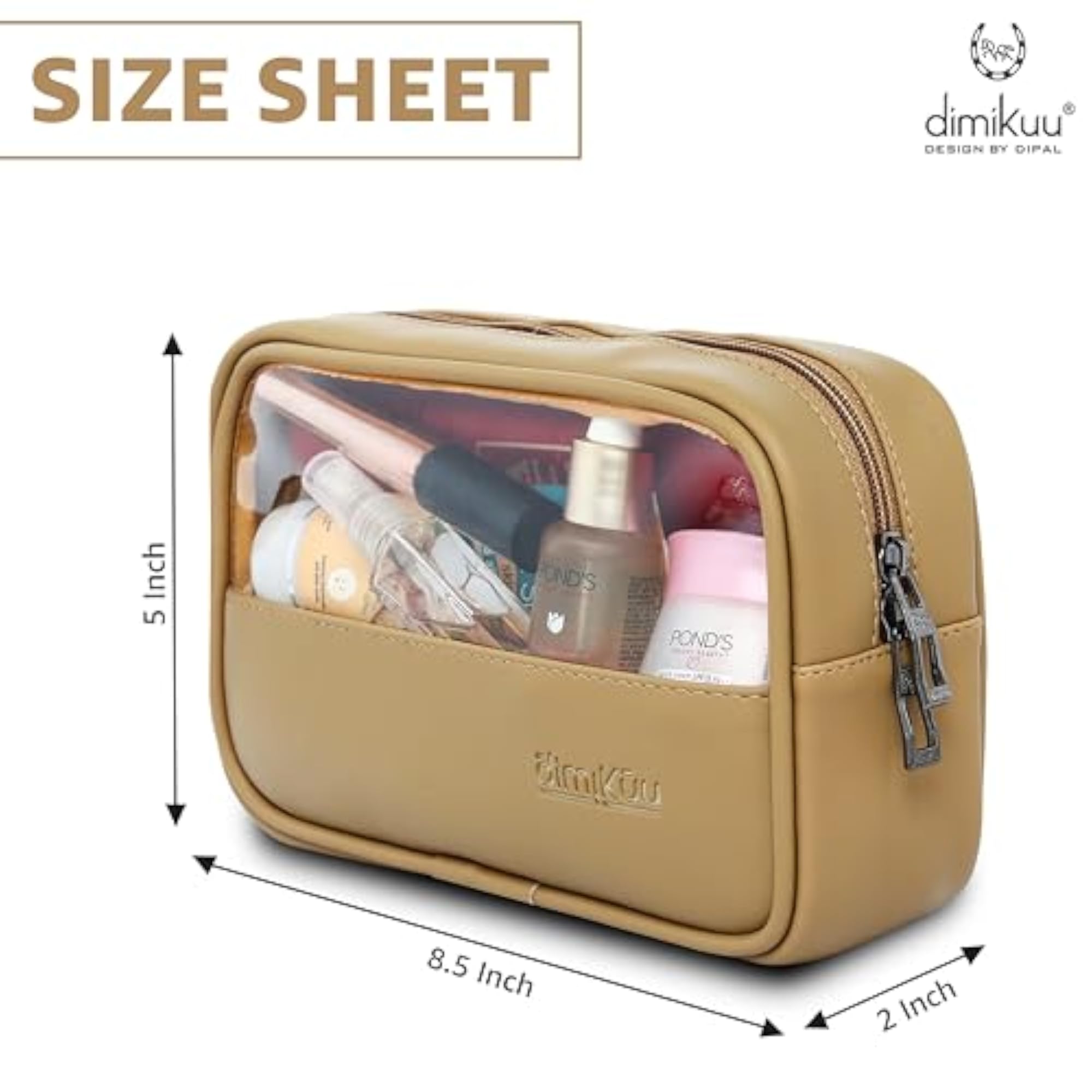 Yellow Makeup Organizer Bag for Women, Travel Case
