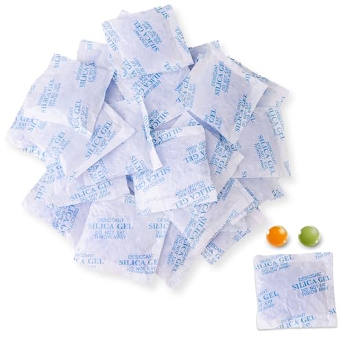 Lens-Aid Gel de Sílice Reutilizable (30x 10 g) – Bolsas Deshumidificadoras con Indicador Naranja/Verde – Protección contra Humedad para Zapatos, Alimentos, Electrónica, Cámaras y Más
