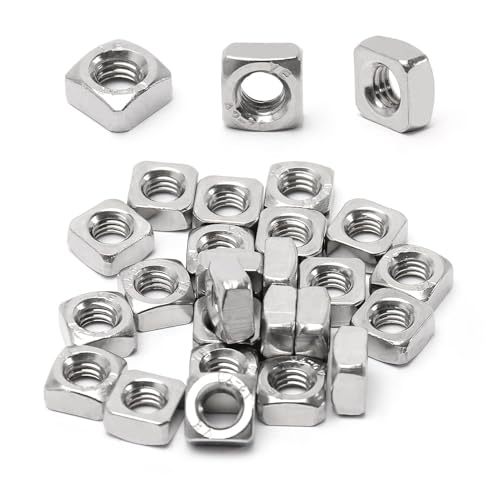 100pcs M5-0.8 Square Nuts,M5 Square Nut,304 Stainless Steel,Metric,M5 x 0.8mm