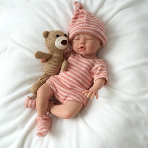 AMZBB 13 Inch Silicone Baby Doll Girl Drink & Wet Reborn Baby Doll Silicone Full Body with Clothes & Feeding Set