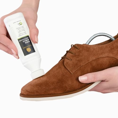 Velours Nubuk Pflege, 75 ml, Farbauffrischung, Lederpflege und Imprägnierung Farbaktivierung von Schuhen aus Willdleder, Rauleder, Veloursleder, Nubukleder und Textilien | Farbe: Olive