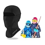 TOFLANTUR Sturmhaube Kinder Winter - Warm Winddicht Skimaske- Balaclava Sturmmaske für Jungen Radfahren, Skifahren, Fahrrad (DE/NL/SE/PL, Alphanumerisch, Einheitsgröße, Schwarz)