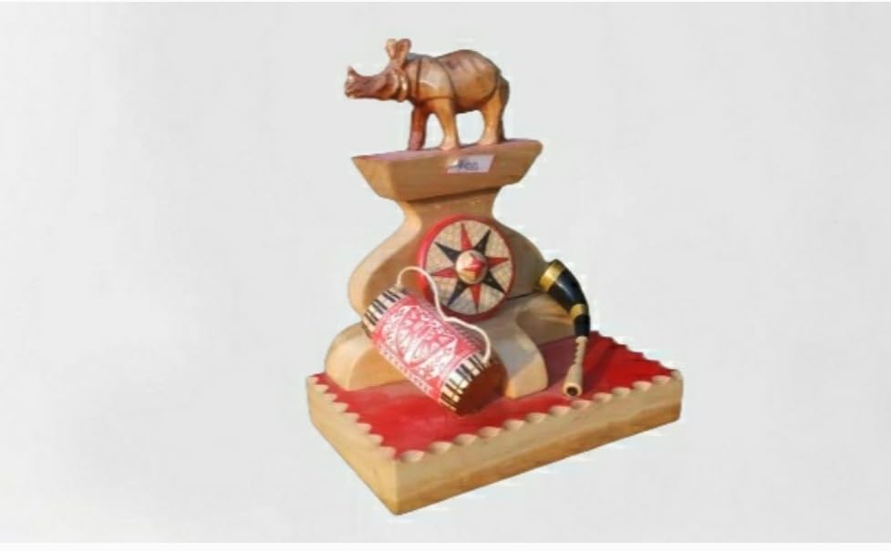 Buy Handcrafted Wooden Idol Depicting Assamese Culture, Unique