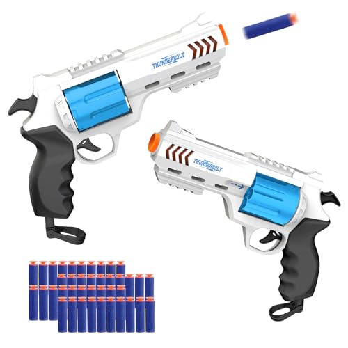 2 Pack Foam Dart Blaster Set for Kids with 40 Darts, 8 Dart Rotating Barrel, Kids Outdoor Games for...
