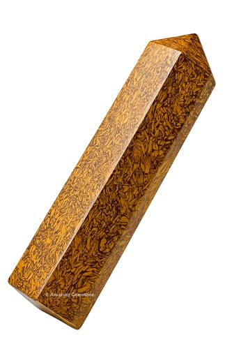 Image of Amazing Gemstone Large Mariyam Jasper Calligraphy Jasper Crystal Towers ~ Natural Healing Crystal Point Obelisk for Reiki Healing and Crystal Grid (5.5 to 6 INCH)