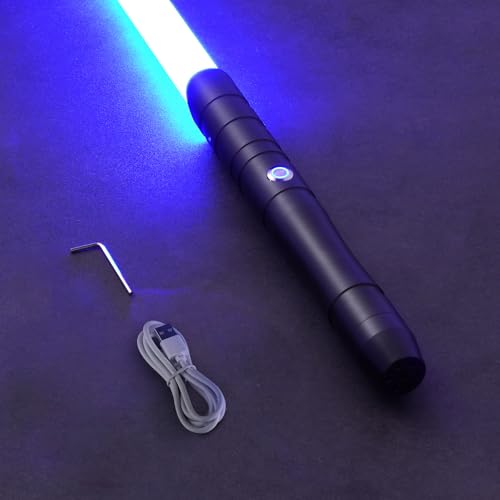 Image of VEVOR Light Sword, 38 inch Light up Sword with 12 RGB Colors, FX Sound and Realistic Handle, Rechargeable Light Up Toy for Adults and Kids, Christmas Day, Halloween Cosplay, Birthday, Black