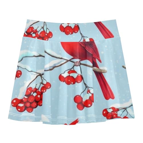 Girls Skorts Athletic Shorts Winter Red Birds Tennis Skirts for Kids Kid Teen Teen Cheer 3t