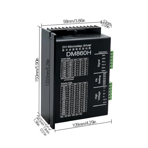 Driver DM860H microstep driver motorisation Nema34 cnc alimentation 80v vac