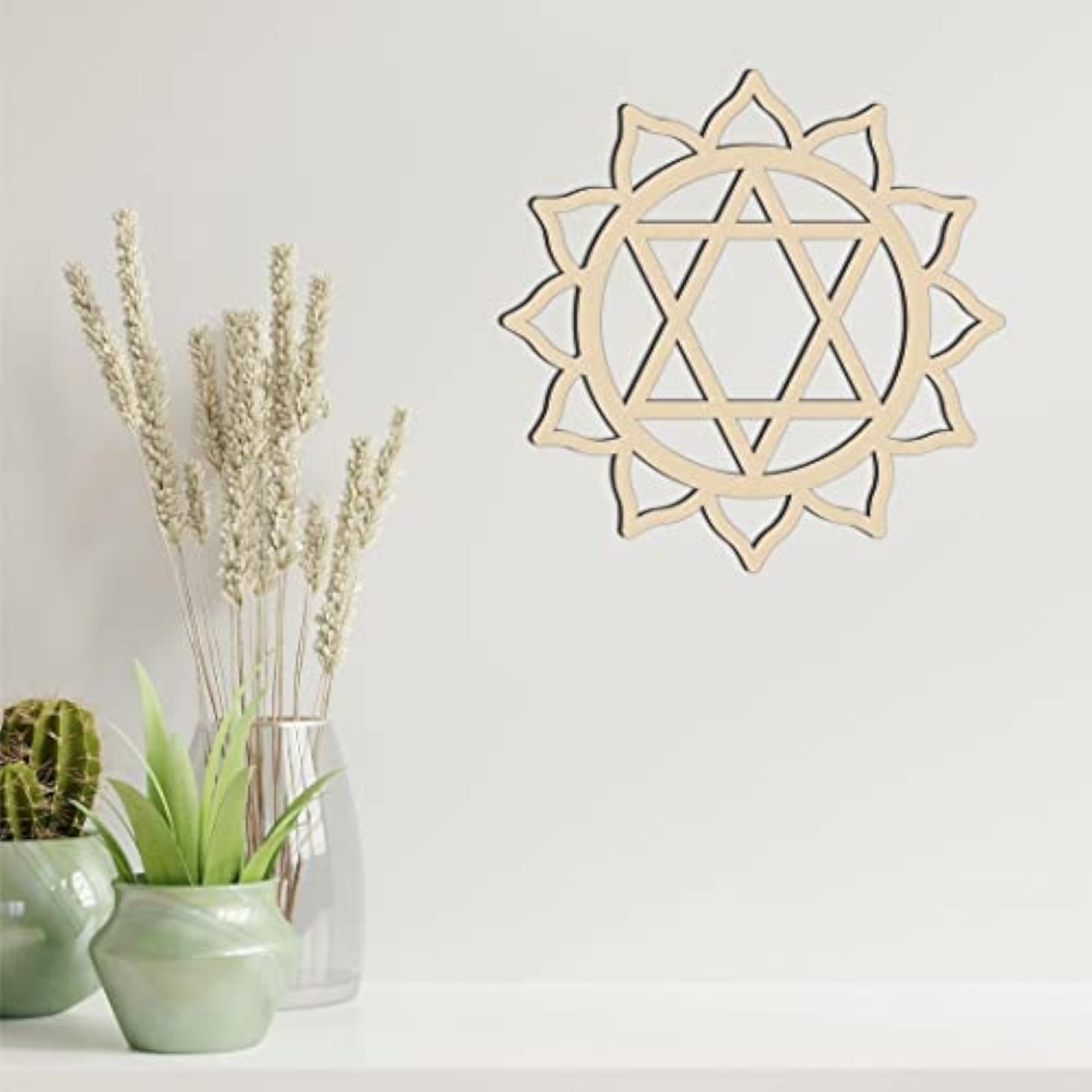 Metatron's Cube Wall Art Wooden Crystal Grid Cutout